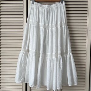 White Tiered Eyelet Skirt
